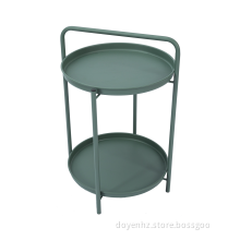 2 Tier Metal Folding Round Side Table